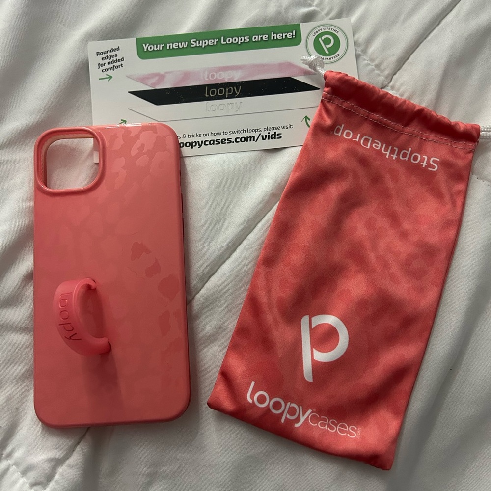 Iphone 14 Plus Loopy Case Coral Leopard